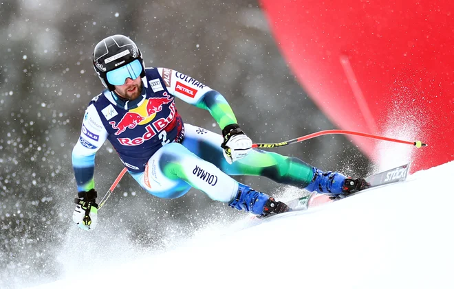 Na treningu v Kitzbühlu je Martin Čater iskal tekmovalno linijo. FOTO:&nbsp;Lisi Niesner/Reuters
