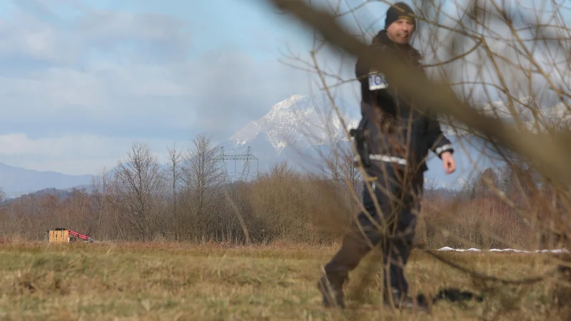 Fotografija: Policija je na zavarovala območje. FOTO: Voranc Vogel/Delo
