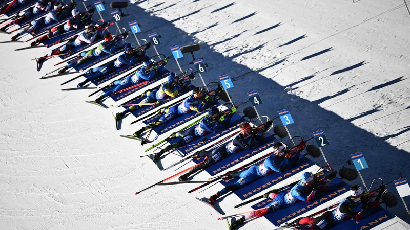 Fotografija: Streljanje je imelo izjemno pomembno vlogo tudi na današnji tekmi. FOTO: Marco Bertorello/AFP