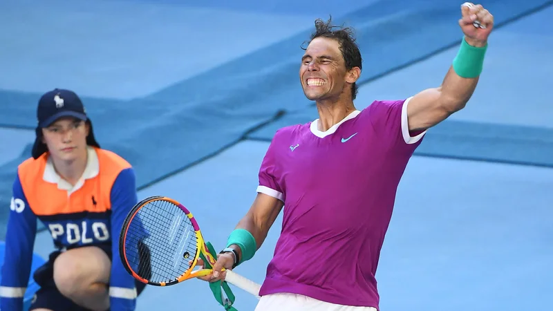 Fotografija: Rafael Nadal ni skrival veselja ob uvrstitvi med elitno melbournsko četverico. FOTO: William West/AFP