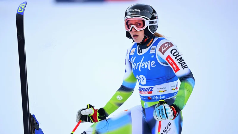 Fotografija: Ana Bucik je bila na drugi progi najhitrejša med vsemi. FOTO: Jure Makovec/AFP
