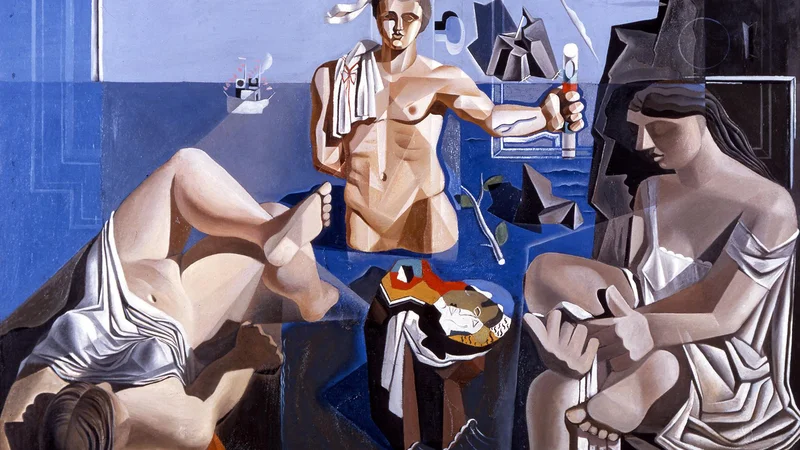 Fotografija: Salvador Dalí: Kompozicija s tremi figurami. Neokubistična akademija, 1926. FOTO: Salvador Dalí, Fundació Gala-Salvador Dalí/Bildrecht, Dunaj, 2022