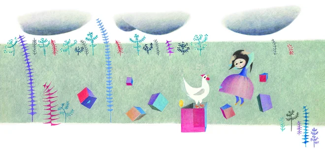 Literarno ustvarjanje Ele Peroci je upodobila kopica slovenskih ilustratorjev, med njimi tudi Lidija Osterc, ki se je podpisala pod prepoznavno podobo Hišice iz kock. Arhiv Mladinska knjiga
