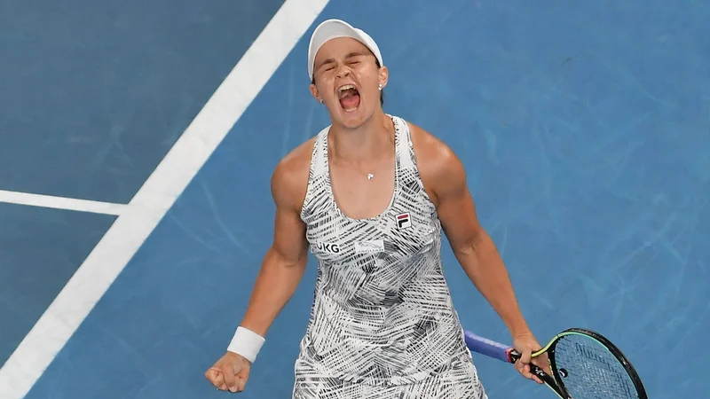 Fotografija: Avstralka Ashleigh Barty je unovčila prednost domačega igrišča in podpore rojakov. FOTO: Paul Crock/AFP
