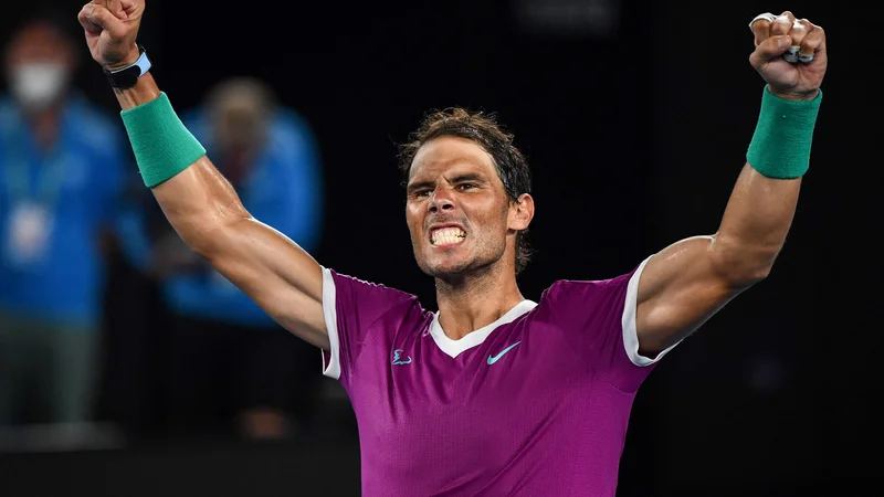 Fotografija: Rafael Nadal pri 35 letih premore dovolj moči za rekordno 21. lovoriko za grand slam. Foto William West/AFP