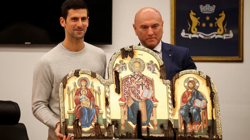 Fotografija: Novak Đoković z županom Budve Markom Carevićem. FOTO: Stevo Vasiljević/Reuters