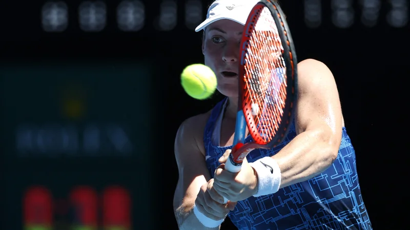 Fotografija: Tamara Zidanšek med dvobojem z Alize Cornet. FOTO: Asanka Brendon Ratnayake/Reuters