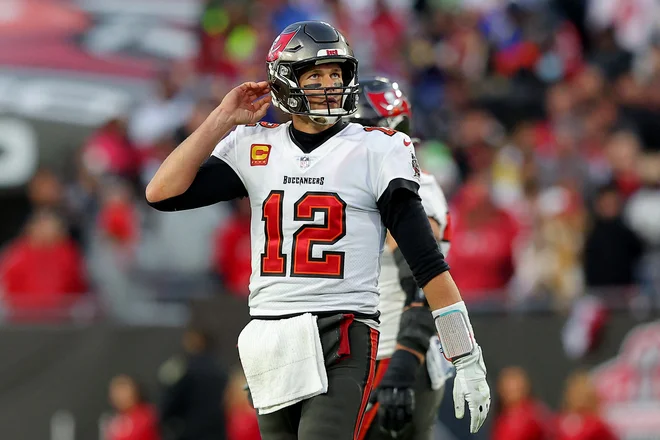 Tom Brady v majici Tampa Bay Buccaneers. FOTO: Kevin C. Cox/AFP
