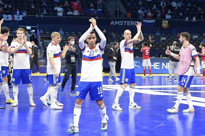 Rusija se je veselila zmage proti Gruziji. FOTO: Gerrit Van Keulen/ AFP
