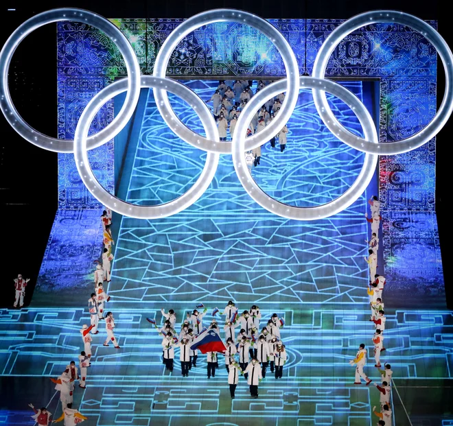 Otvoritvena slovesnost olimpijskih iger v Pekingu. FOTO: Matej Družnik/Delo