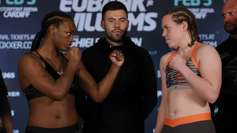 Claressa Shields in Ema Kozin se bosta jutri v Cardiffu udarili za naslove svetovne prvakinje po razIičicah IBF, WBA, WBC in WBF. FOTO: Andrew Couldridge/Reuters
