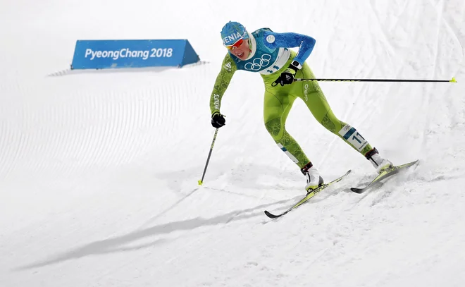 Anamarija Lampič med olimpijsko tekmo v šprintu, Pjongčang 13. februar 2018 [šport,smučarski teki,olimpijske igre] Foto Matej Družnik
