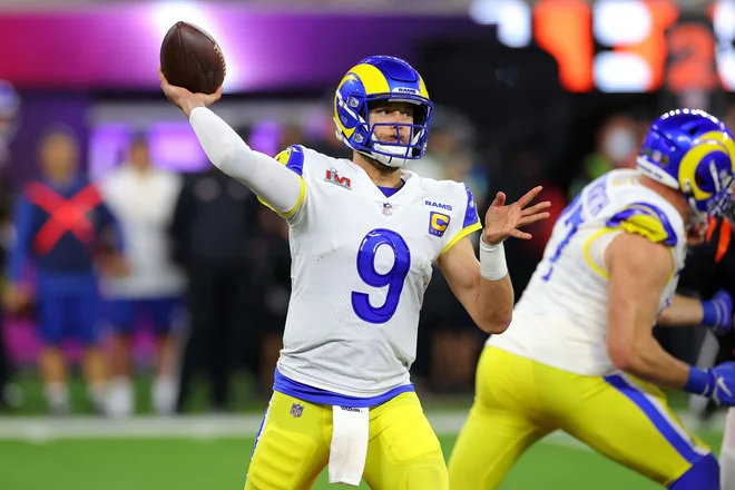 Matthew Stafford je popeljal Rams do naslova. FOTO: Kevin C. Cox/AFP
