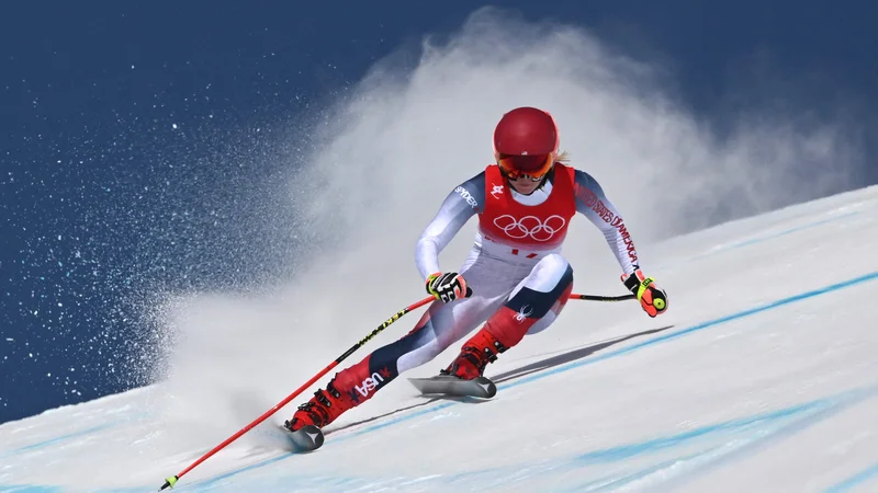 Fotografija: Mikaela Shiffrin išče izhod iz neprijetnega labirinta. FOTO: Fabrice Coffrini/AFP