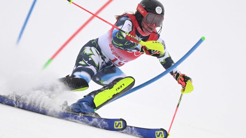 Fotografija: Maruša Ferk Saioni se je poslovila od iger z 9. mestom v tekmi alpske kombinacije. FOTO: Fabrice Coffrini/AFP
