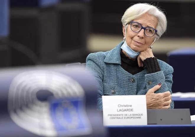 Na odločnejše zvišanje obrestnih mer se pripravlja tudi Evropska centralna banka pod vodstvom Christine Lagarde. FOTO: Frederick Florin/AFP