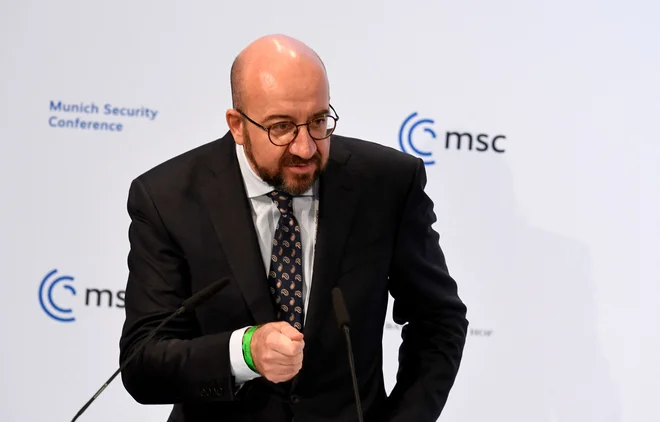 Charles Michel je v primeru ruske invazije danes napovedal takojšen sklic izrednega vrha EU. FOTO: Thomas Kienzle/AFP
