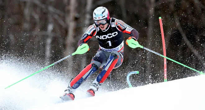 Henrik Kristoffersen je v svojo korist odločil slalom v Garmisch-Partenkirchnu. FOTO: Christof Stache/AFP
