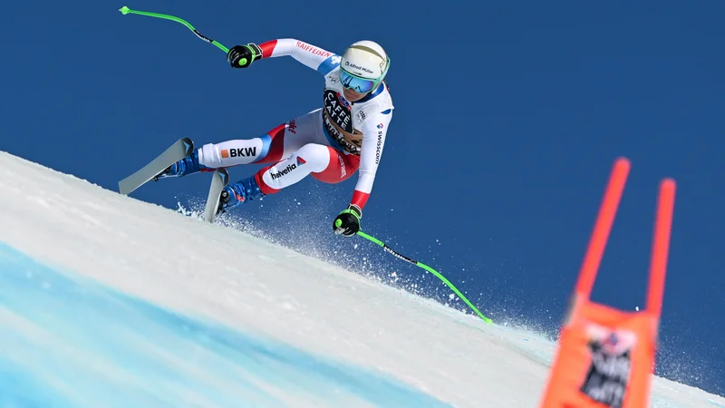 Fotografija: Priska Nufer je presenetila v Crans Montani. FOTO: Fabrice Coffrini/AFP