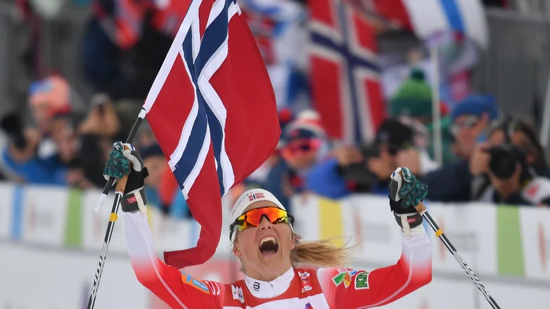 Fotografija: Therese Johaug je v Lahtiju proslavila še eno zmago. FOTO: Joe Klamar/AFP