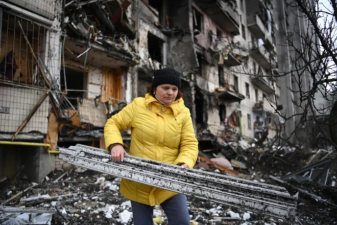 Posledice ruske invazije na Kijev. FOTO: Daniel Leal/AFP
