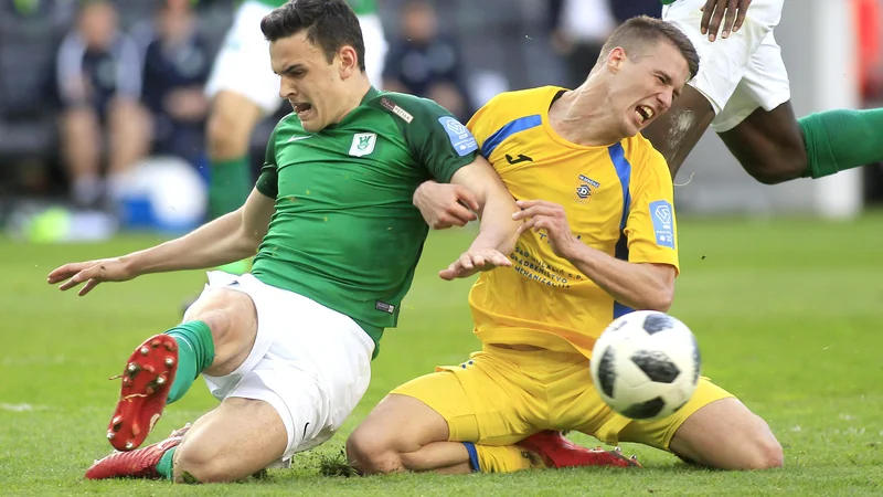 Lovro Bizjak (desno) in Filip Uremović, ki je bil član Olimpije, sta nekoč bila bitke v 1. SNL, nato tudi v Rusiji. FOTO: Roman Šipić