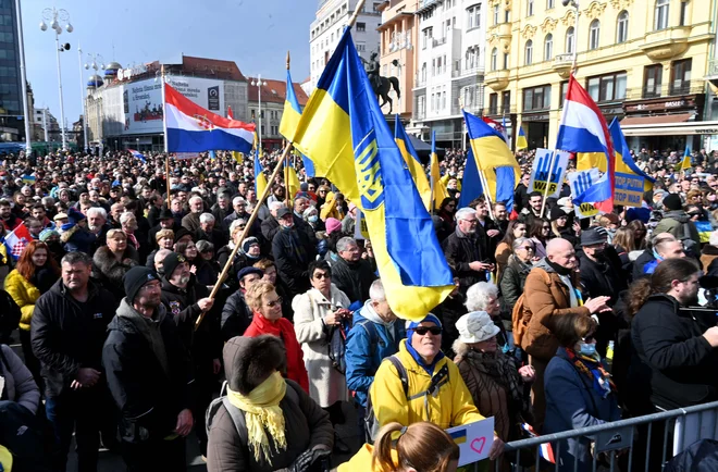 Protest v Zagrebu. FOTO: Denis Lovrović/AFP
