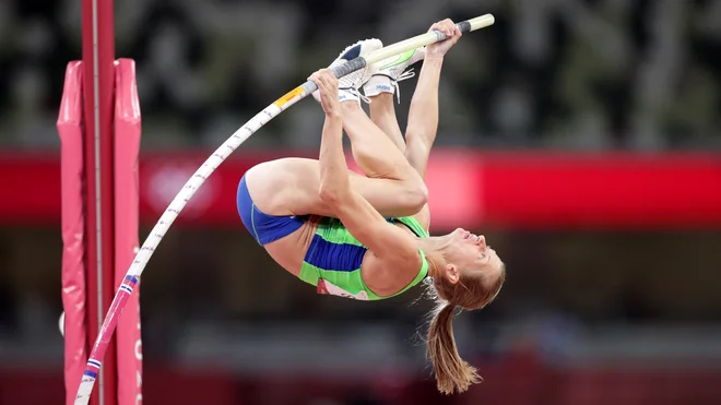 Tina Šutej je popravila slovenski rekord. FOTO: Hannah Mckay/ Reuters
