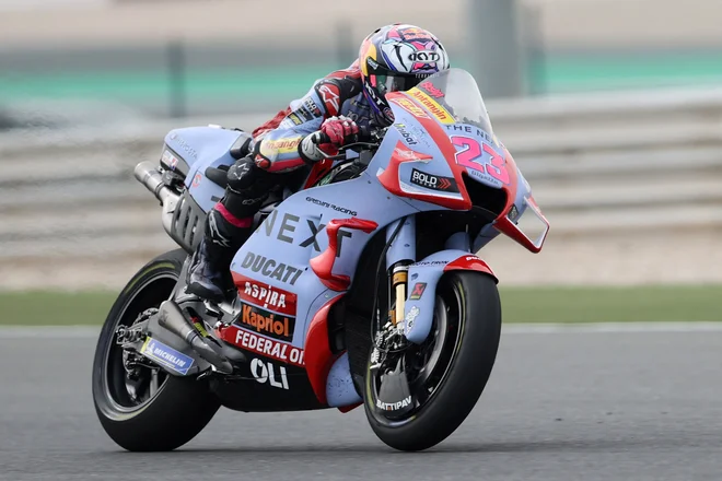Enea Bastianini je bil najhitrejši v Dohi. FOTO: Foto Ibraheem Al Omari/Reuters
