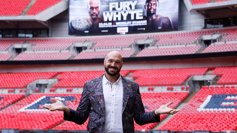 Fotografija: Tyson Fury bo aprila še zadnjič stopil v ring, njegov nasprotnik na Wembleyju bo Dillian Whyte. FOTO: Andrew Couldridge/Reuters
