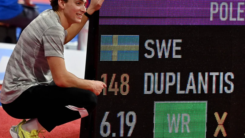 Fotografija: Armand Duplantis je v Beogradu napovedal odlično atletsko sezono. FOTO: Andrej Isaković/AFP