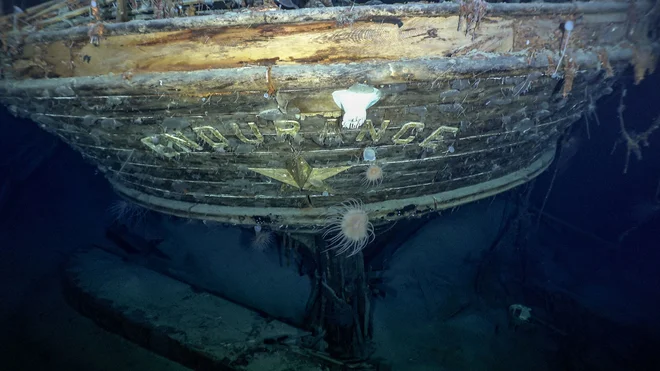 Napis Endurance FOTO: Falklands Maritime Heritage Trust/National Geographic
