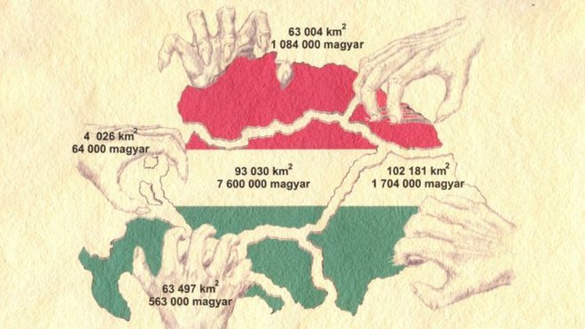 Zemljevid velike Madžarske. FOTO: Twitter
