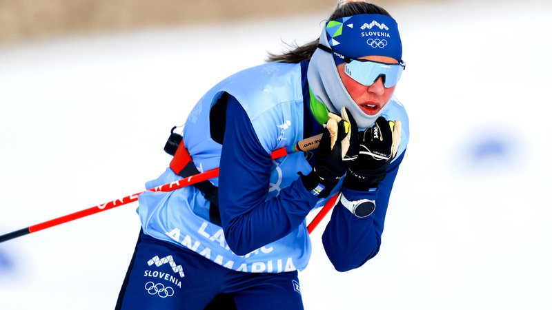 Fotografija: Anamarija Lampič je na Švedskem po drugem mestu v šprintu tudi na razdalji nastopila v okvirju svojih zmožnosti. FOTO: Matej Družnik
