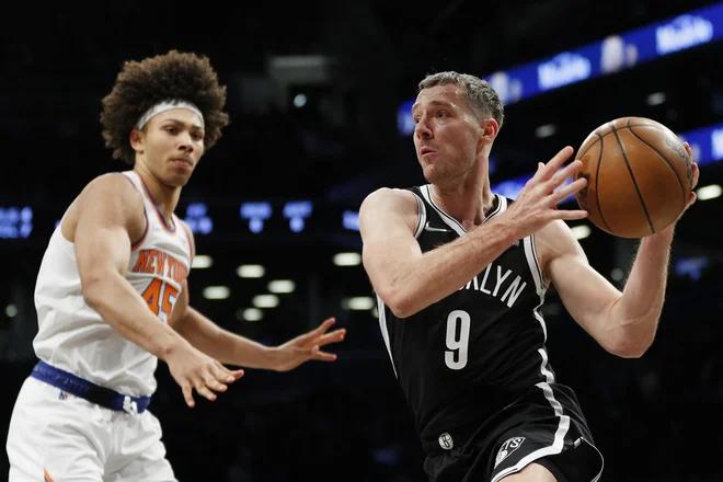 Goran Dragić se je veselil zmage proti New Yorku. FOTO: Sarah Stier/AFP
