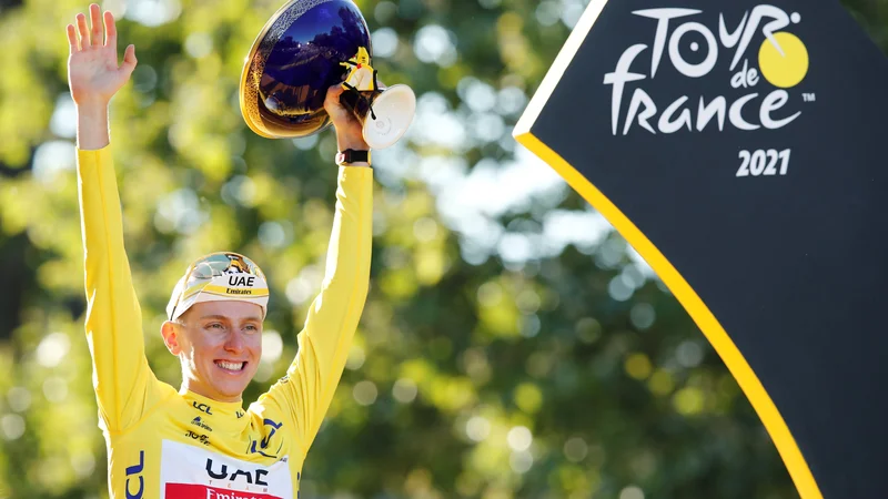 Fotografija: Tadej Pogačar poveljuje lestvici UCI. FOTO: Benoit Tessier/Reuters