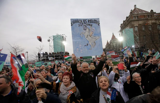 Shod podpornikov opozicije. FOTO: Peter Kohalmi/AFP
