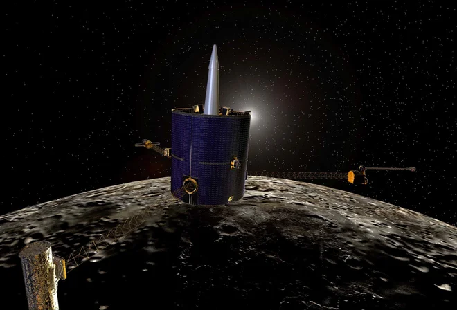Lunar Prospector&nbsp;je namerno treščil na Luno. FOTO: NASA/Ames
