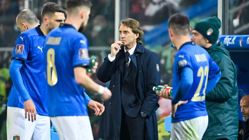 Italijanski selektor Roberto Mancini je govoril tudi o veliki smoli in nesreči. FOTO: Alberto Pizzoli/AFP