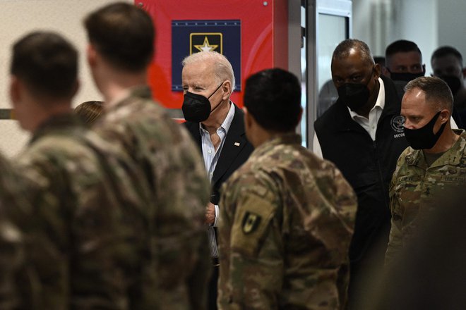 Joe Biden v Rzeszowu na Pojskem. FOTO Brendan Smialowski/AFP
