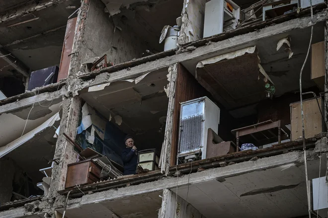 Trideseti dan ruske agresije na Ukrajino v Harkovu na vzhodu države. FOTO: Aris Messinis/AFP
