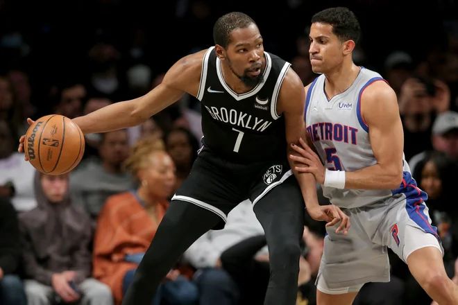 Kevin Durant je dosegel 41 točk za Brooklyn. FOTO: Brad Penner/ USA Today Sports
