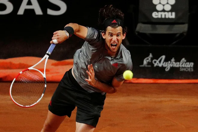 Dominic Thiem (na fotografiji) med nastopom na lanskem turnirju v Rimu. FOTO:&nbsp;Guglielmo Mangiapane/Reuters
