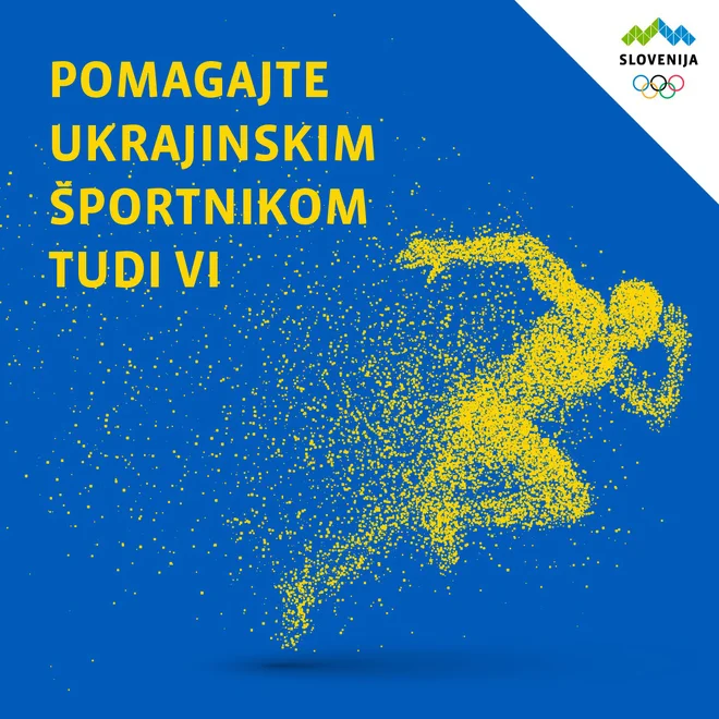 Povabite svoje prijatelje in bodite del slovenske akcije pomoči ukrajinskim športnikom. Zbrana sredstva bomo namenili zvezam in društvom, ki v svoj proces vključujejo ukrajinske športnike. Čas je, da ponovno stopimo skupaj. FOTO: OKS
