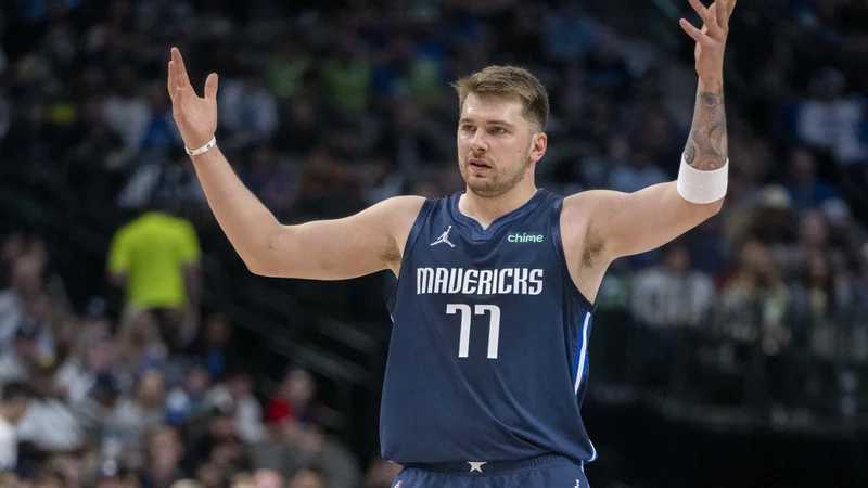 Fotografija: Luka Dončić ne popušča, v končnico lige NBA vstopa odlično pripravljen. FOTO: Jerome Miron&Usa Today Sports
