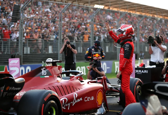 Charles Leclerc se je zahvalil podpornikom. FOTO: Loren Elliott/Reuters
