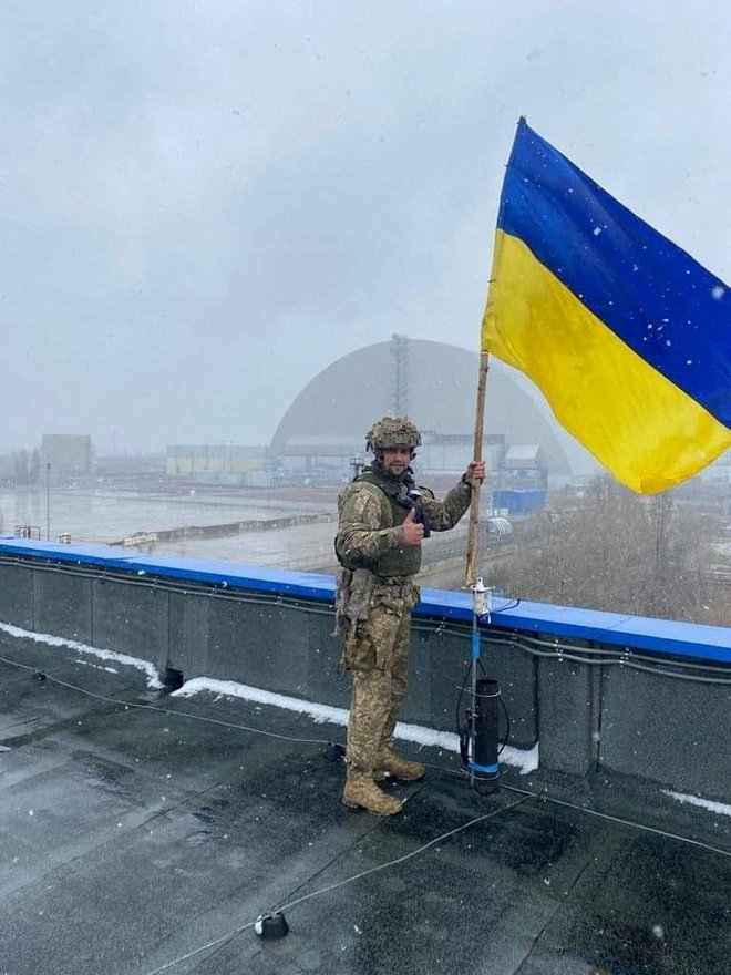 Rusija je območje nuklearke v Černobilu zasedla takoj po napadu na Ukrajino 24. februarja. FOTO: Ukrainian Armed Forces General S Via Reuters

