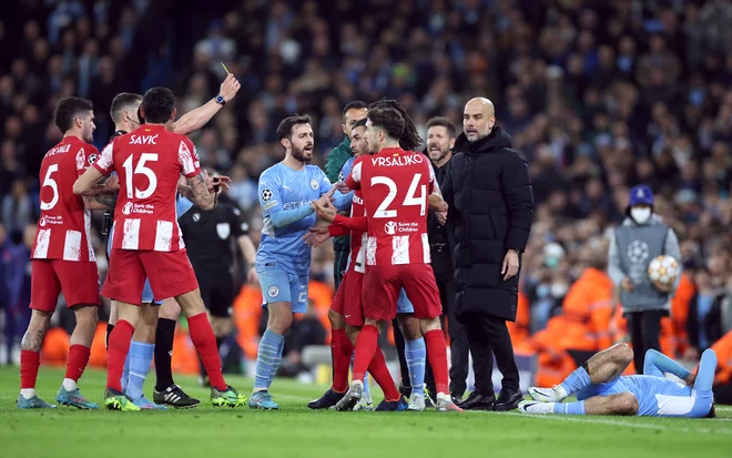 Prva tekma med Manchester Cityjem in Atleticom (1:0) je bila nabita s čustvi, podobno naj bi bilo tudi v sredo. FOTO: Phil Noble/Reuters