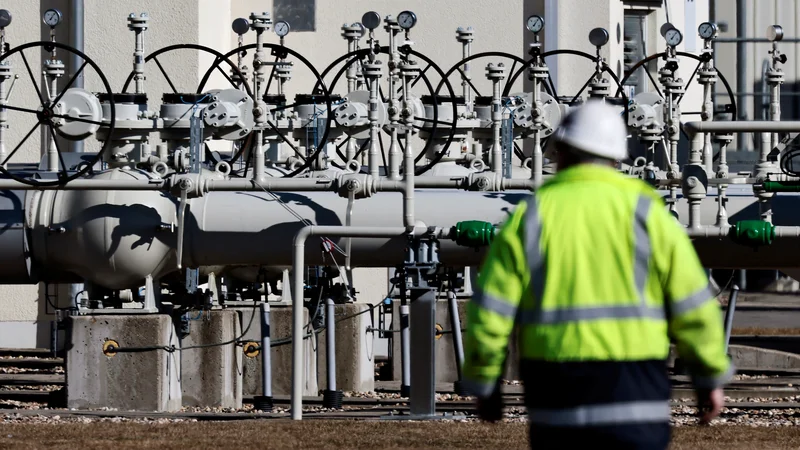 Fotografija: V prihodnjih nekaj tednih se bo jasneje pokazalo, kako močno se je zmanjšal ruski izvoz energentov. Foto Hannibal Hanschke/Reuters