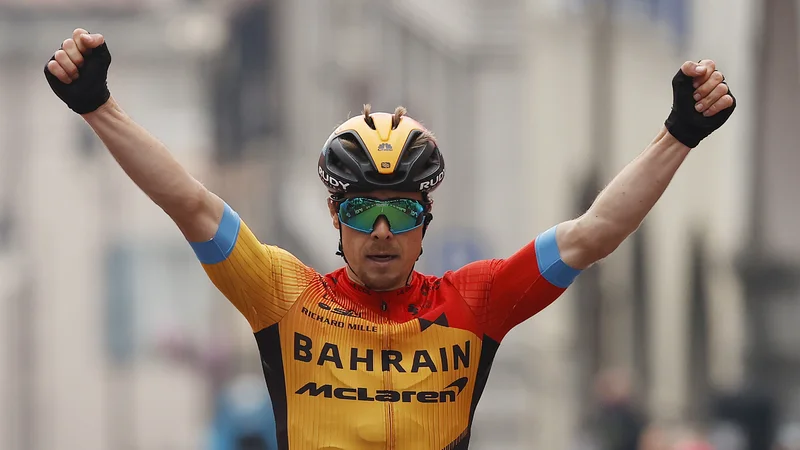 Fotografija: Jan Tratnik, zmagovalec 16. etape na Giru 2020. FOTO: Luca Bettini Afp